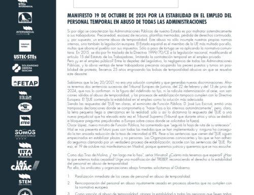 UNIÓN SINDICAL CONTRA LA TEMPORALIDAD EN EL EMPLEO PÚBLICO