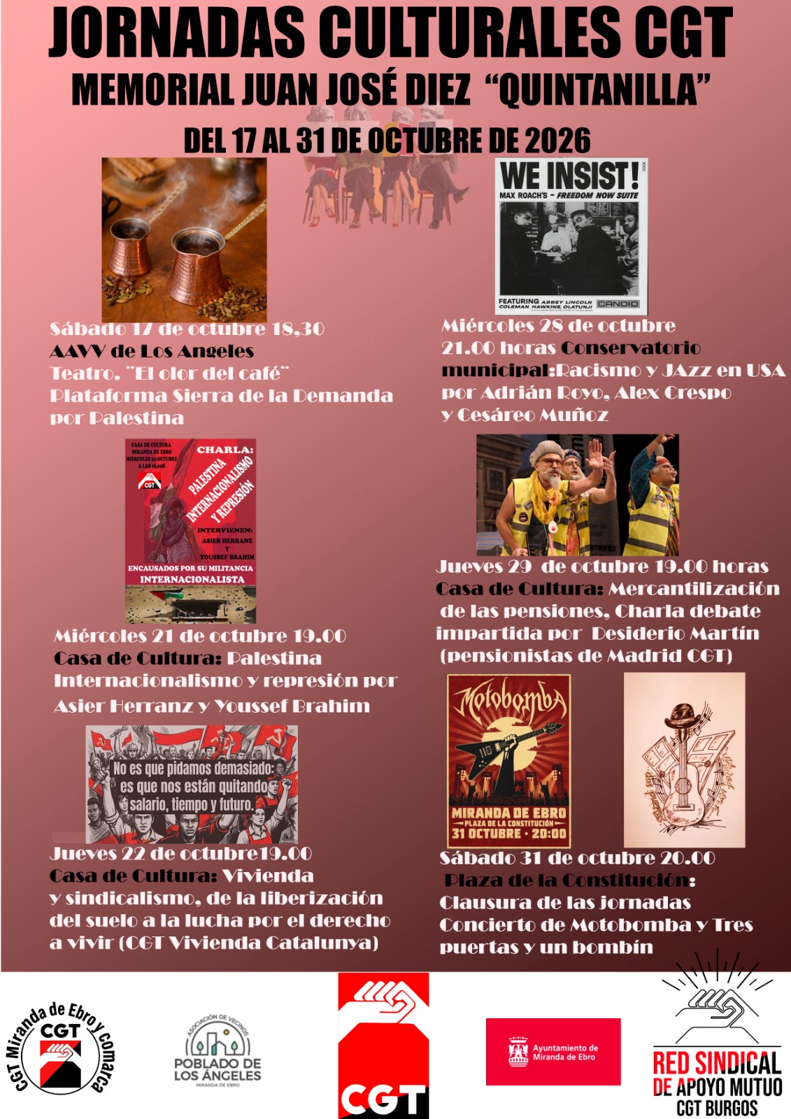 Noticia destacadaCGT PRESENTA LAS «JORNADAS CULTURALES CGT – MEMORIAL JUAN JOSÉ DIEZ ‘QUINTANILLA'» EN MIRANDA DE EBRO